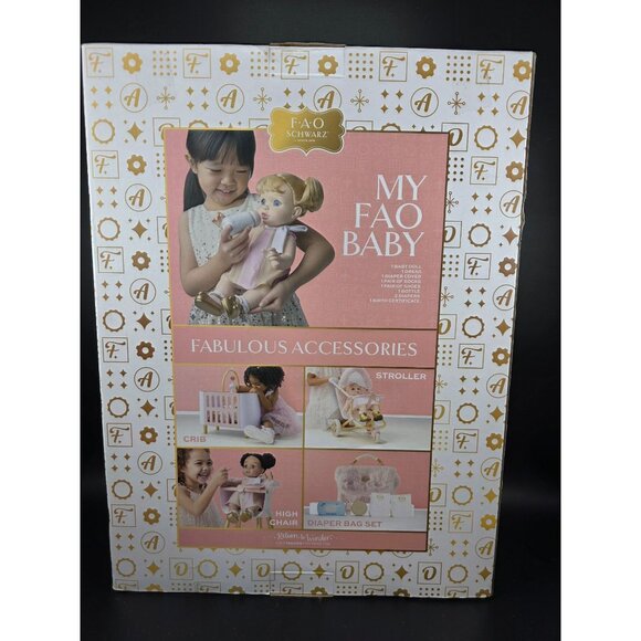 FAO Schwarz Drink and Wet Baby Doll with Brushable Hair and Bathable Body - Picture 8 of 10